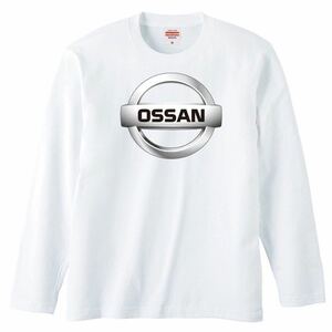 【送料無料】【新品】OSSAN オッサン 長袖 Tシャツ ロンT パロディ おもしろ プレゼント メンズ 白 XLサイズ