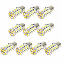 10個セット●● 12V 24V 兼用 LED シャンデリア 電球色 S25 G18 BA15s 5050 SMD 24連 平行ピン 暖色 トラック バス デコトラ_画像1