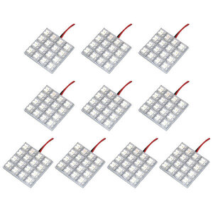 10個セット●● 12V FLUX16連 4×4 LED 基板 端子形状T10×28mm ルームランプ ホワイト