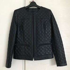 ラムレザージャケット レディース 紺色(送料込み)