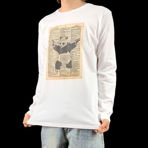 新品 BANKSY バンクシー 2丁拳銃 ピストル パンダ レトロ 辞書ページ ロンT 長袖 Tシャツ XS S M L XL ビッグ オーバー サイズ パーカー 可