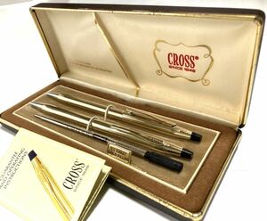【超美品】 CROSS クロス クラシックセンチュリー 10金張 ボールペン ペンシル セット 純正リフィル付き
