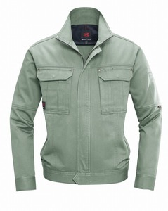 バートル 8091 長袖ジャケット アースグリーン Mサイズ 春夏用 メンズ 防縮 綿素材 作業服 作業着 8091シリーズ