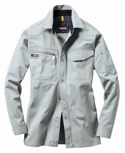 バートル 1303 長袖シャツ シルバー 3Lサイズ 春夏用 メンズ 防縮 綿素材 作業服 作業着 1301シリーズ