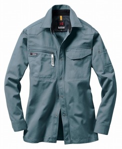 バートル 1303 長袖シャツ ミストブルー 4Lサイズ 春夏用 メンズ 防縮 綿素材 作業服 作業着 1301シリーズ