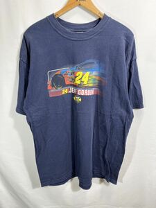 ■ 00s NASCAR ナスカー ＃24 ジェフ ゴードン 両面プリント 半袖 Tシャツ 古着 紺 アメカジ レーシング NEXTEL CUP SERIES JEFF GORDON ■