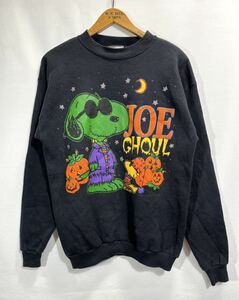 ■ PEANUTS ピーナッツ ハロウィン ゾンビ スヌーピー イラスト スウェット トレーナー 古着 LARGE 黒 アメカジ パンプキン JOE CHOUL ■