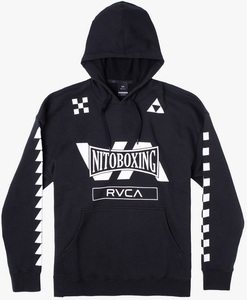 RVCA(ルーカ) NITOBOXING CHECK パーカー Lサイズ 黒 ブラック フーディ ボクシング 格闘技