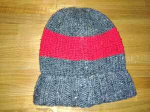 *GAP KIDS winter gray × red border pretty warm knitted cap .L/XL 54~56. unused goods *