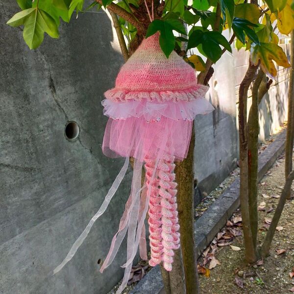 くらげ風 飾りもの ハンドメイド 毛糸照明器具 ハンドメイド ぬいぐるみ レディースファッション おもちゃ インテリア小物