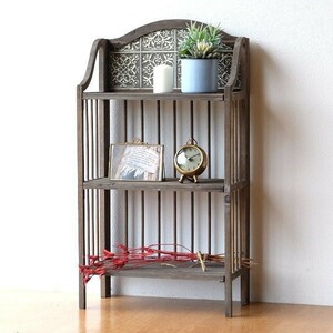  shelves shelf slim stylish wooden iron antique retro folding bookcase 3 step storage display shelf car Be wood. folding 3 step shelves 