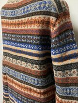 ★USED/KNIT/CARDIGAN/SWEATER/FAIR ISLE PATTERN/LOOFAH COLLAR/カーディガン/ヘチマ襟/ニット/フェアアイル柄/古着★_画像9