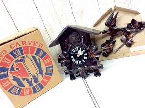 【 MI-KEN CLOCK 鳩時計 N-1 CUCKOO 】 GIFT CLOCK HAND CARVED TOKYO JAPAN 新品箱入 実働品 動作確認済み 手彫り 工芸品 民芸品