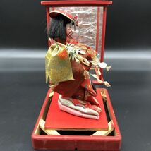 日本人形 藤娘　ガラスケース 朱塗　昭和中期　骨董　アンティーク　Y16_画像2