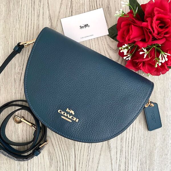 《新品》COACH コーチ グリーン レザー ショルダーバッグ