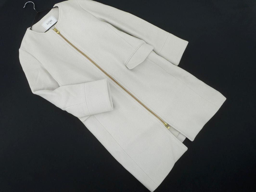 ◇新品 IENA ビーバーショートコート ノーカラー ブルゾン ホワイト 36