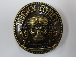 LUCKY RIDER DEAE19 HEAD55 Skull MOTORCYCLE Gold Conti . кошелек навесная сумка стоимость доставки Quick post 185 иен 