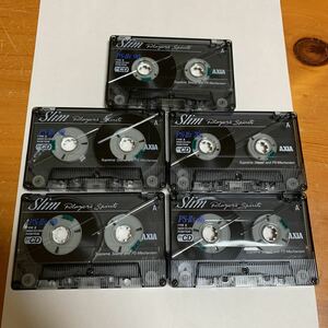 26. カセットテープ AXIA PS-IIs 46 50X2 70 90 5本セット ハイポジション 録音済か不明 中古品 美品 送料無料