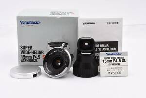 Voigtlander フォクトレンダー SUPER WIDE-HELIAR 15mm F4.5 SL ASPHERICAL レンズ Nikon ニコン用 ファインダー 元箱付き(t2070)