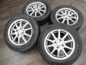 S 送料無料 2018年製 バリ山 スタッドレス 14 4H100 5.5J+42 ダンロップ 175/65R14 カローラ bB キューブ フィット デミオ アクア ヴィッツ