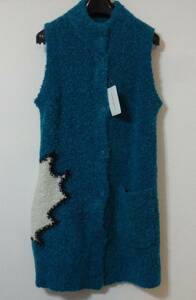 L size Tsumori Chisato * Wacoal new goods long height cardigan front opening alpaca . low b gown the best American Comics knitted blow ...