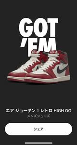 新品未使用！27.0cm★NIKE AIR JORDAN 1 HIGH OG★Lost and Found★ロスト アンド ファウンド ナイキ ジョーダン1 AJ1 chicago★US9