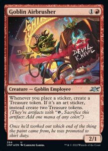 Mtg ■ Red/English Version ■ 《Airbrusher Goblin》 ★ Galaxy Foil ★ uncinity Unp