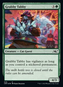 MTG ■緑/英語版■ 《Grabby Tabby》★ギャラクシーFOIL★ Unfinity UNF