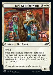 MTG ■青/英語版■ 《________ Bird Gets the Worm》★ギャラクシーFOIL★ Unfinity UNF