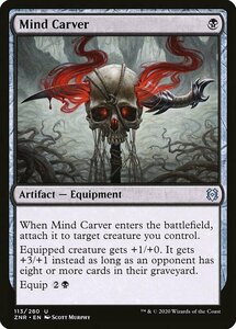 MTG ■黒/英語版■ 《精神削りの刃/Mind Carver》★FOIL★ゼンディカーの夜明け ZNR