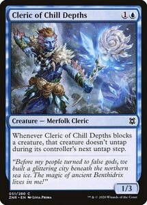 MTG ■青/英語版■ 《冷たき深淵の僧侶/Cleric of Chill Depths》★FOIL★ゼンディカーの夜明け ZNR