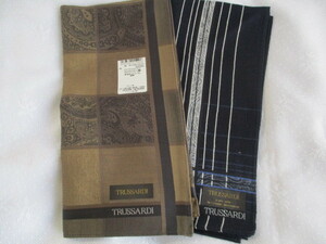 * K1 * Trussardi handkerchie 2 pieces set business handkerchie TRUSSARDI cotton 100% men's 