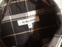 メンズ pf553 GLOBAL WORK グローバルワーク チェック柄 長袖 シャツ S 黒系_画像3