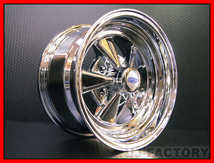 ★送料無料★SS CHROME クレーガータイプ 復刻版 /15inch×8.0J（15インチ×8J）±0 114.3/5H ×2本★オールアルミ製 クロームメッキ仕上_画像1