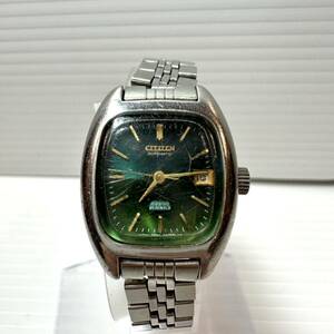 シチズン CITIZEN 690958 腕時計 6900 レディース腕時計 カットガラス 時計 グリーン ヴィンテージ　SF-3