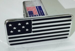 ヒッチカバー　USA FLAG BLACK　アメリカ国旗 / 黒 / hitch cover / ピックアップ / トレーラー / 2インチ