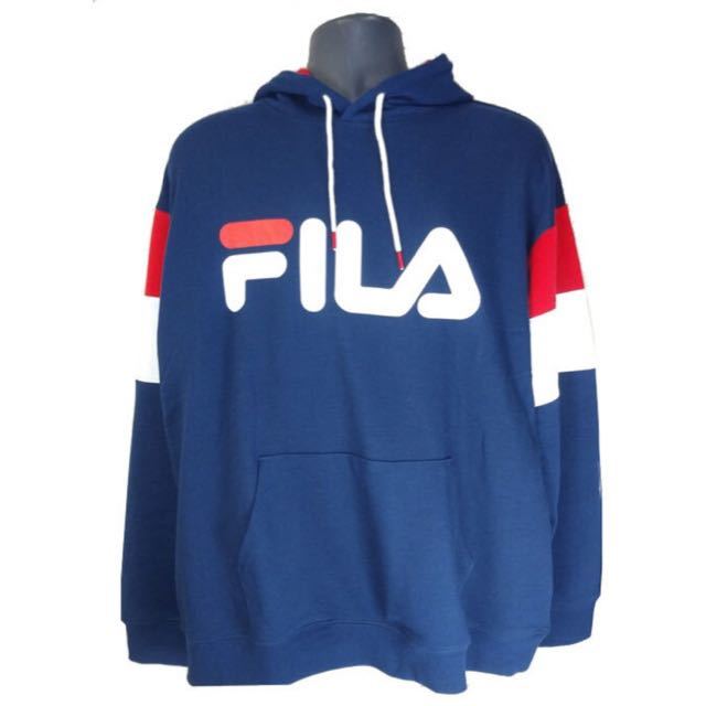 FILA×BTS Now ONコレクション スウェット パーカー クロップ ネイビー