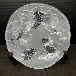 (1122d3) 未使用品 フルーツ皿 大皿 ガラスプレート フルーツプレート Round Glass Plater SNOW FRUIT 曽我ガラス SOGA GLASS 日本製の画像1