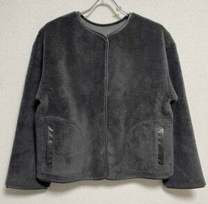  new goods XL * cost koREMIEL lady's reversible boa jacket gray eko mouton Short outer coat no color LL