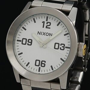 １円 稼働 良品 ニクソン インザホットゾーン 白文字盤 メンズ腕時計 QZ 2000000 SMY