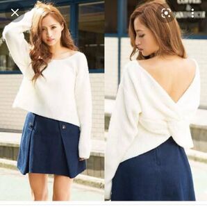 美品 rienda back twist ニット トップス