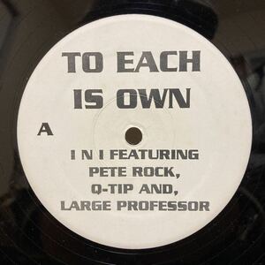 【12】1997年 US盤 I N I / To Each Is Own pete rock q-tip large pro