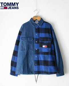 未使用【 TOMMY JEANS トミージーンズ】デニム バッファローチェック オーバーシャツジャケット S/大きめ DM09574 定価\15,400 クレイジー