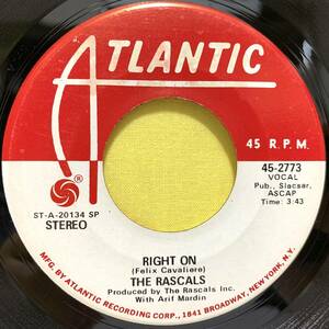 EP■The Rascals■Right On■'70 US Promo■ザ・ラスカルズ/ライト・オン■即決■洋楽■レコード