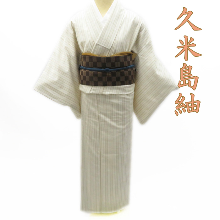 ✨免税店 通販✨ 久米島紬 絣模様 素朴で穏やかな美しさ 黄土色 着物 