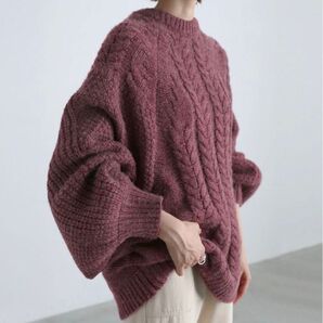 select MOCA 2022 AW ヘリンボーンドルマンオーバーニット