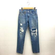 JZ0117★Levi's : 511 ダメージ＆リペア加工デニム★28★インディゴブルー 04511-2889 リーバイス_画像1