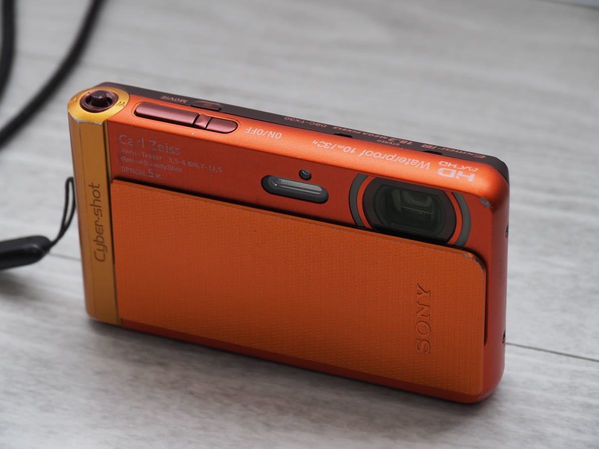 茄子紺 SONY デジタルカメラ Cyber-shot TX30 光学5倍 オレンジ DSC