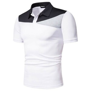 ゴルフウェア メンズ 半袖 ポロシャツ MPS004 ホワイト L