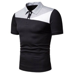 ゴルフウェア メンズ 半袖 ポロシャツ MPS004 ブラック L